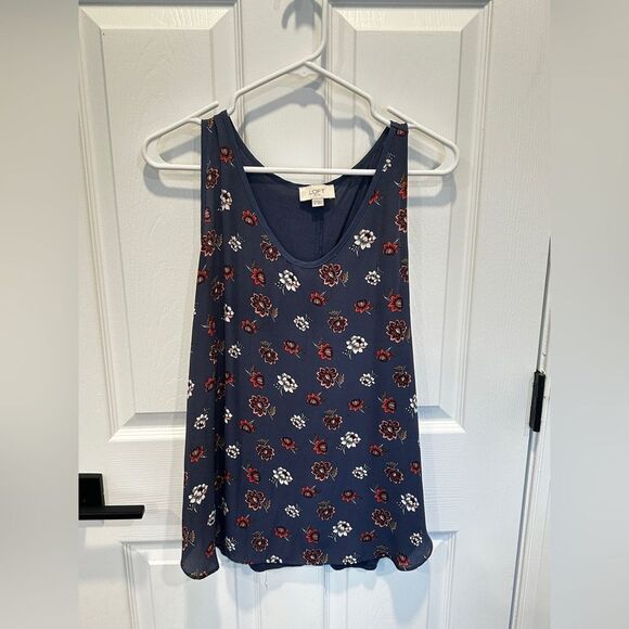 Loft Outlet Flower blue/purple tank top - Picture 8 of 8